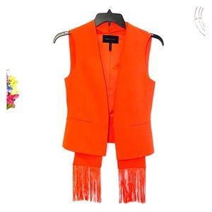 BCBG MaxAzria Vest with Detachable Fringe Panels
